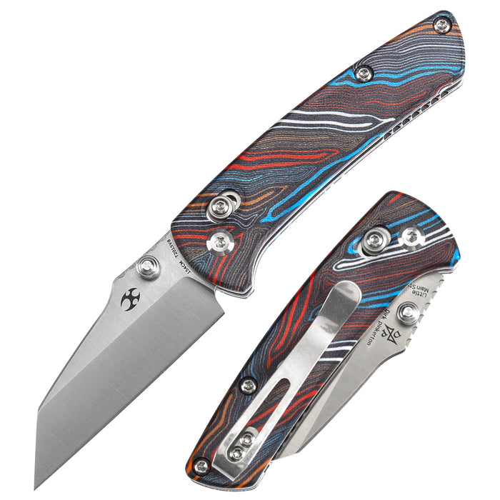 KANSEPT Little Main Street Cross Bar Lock Multi-colored G-mascus G10 Handle (2.26'' Satin 154CM Blade) Dirk Pinkerton Design T2015V8