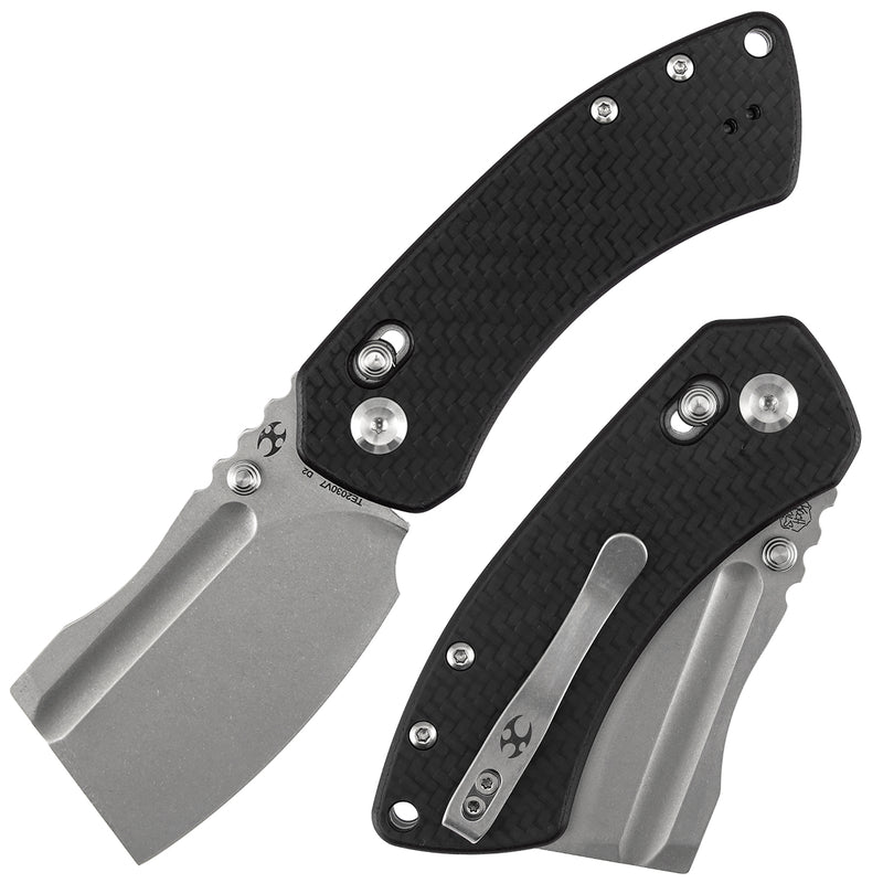 Kansept Korvid V | Crossbar Lock | Twill Carbon Fiber & G10 | 2.91" Stonewashed D2 Blade | Koch Tools Designed | TE2030V7