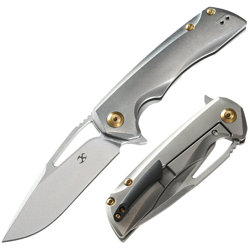 KANSEPT KRYO Thumb Hole Titanium Handle (3.58" CPM S35VN Blade) Kim Ning Design-K1001A1