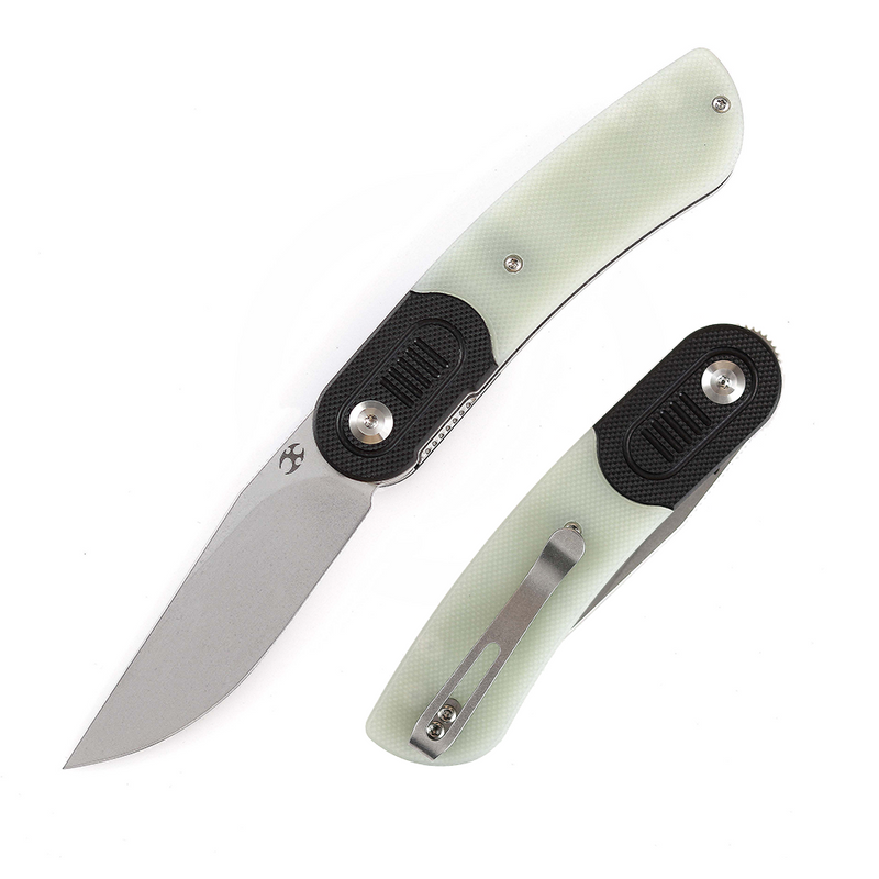 Reverie T2025B4 Stonewashed 154CM Blade Black and Jade G10 Handle Design by Justin Lundquist