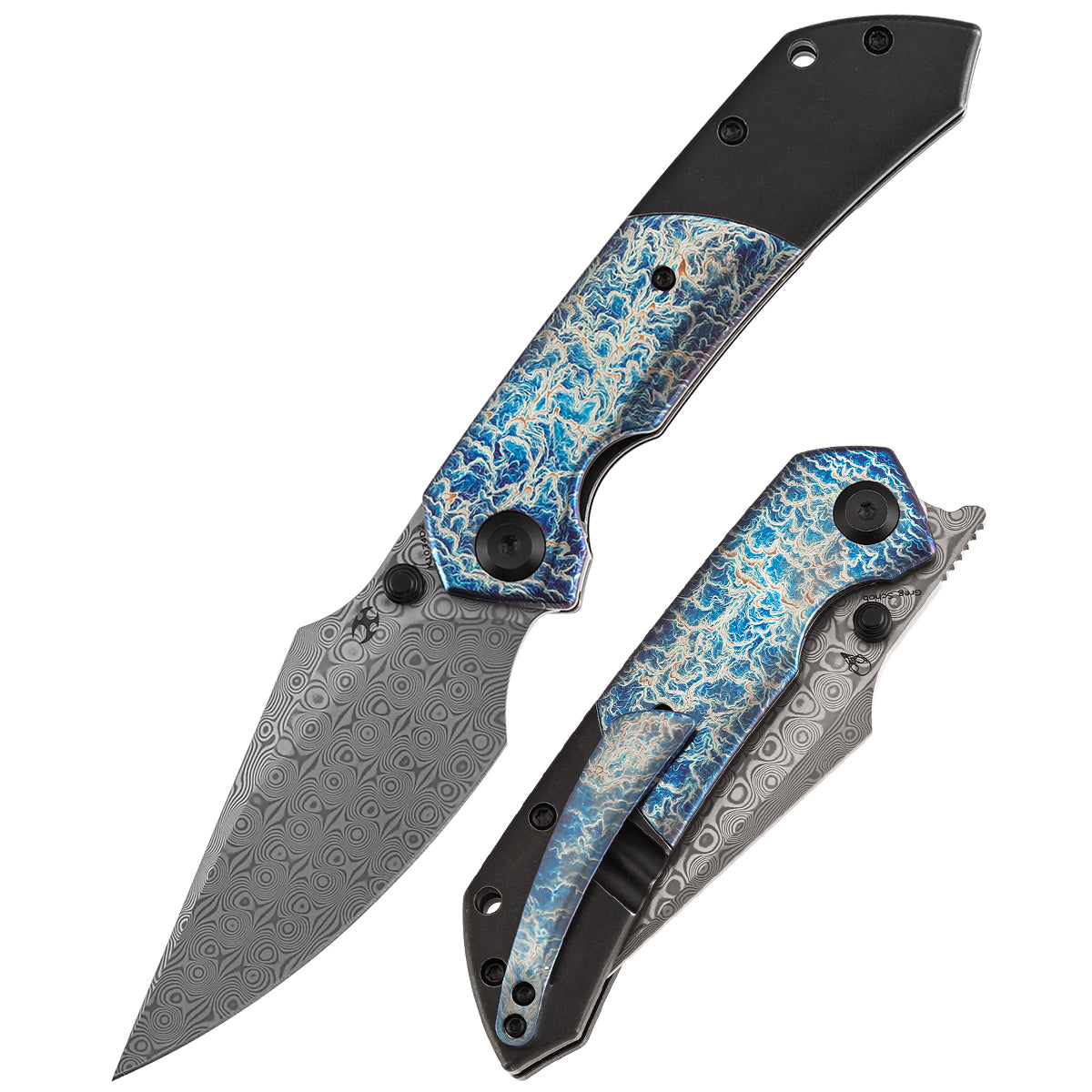 Kansept Fenrir | Liner Lock | Blackwash Titanium with Lightning