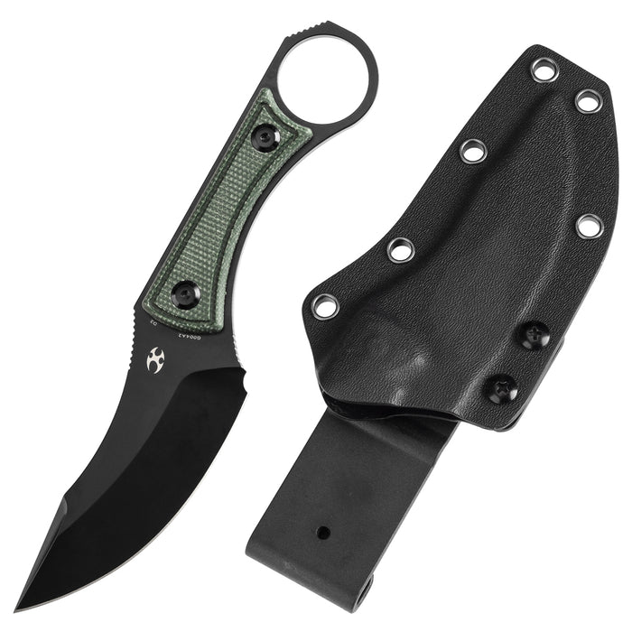 KANSEPT Niko Fixed Knife Green Micarta Handle (3.54''D2 Blade ) with Sheath Marco Knives Design -G004A2