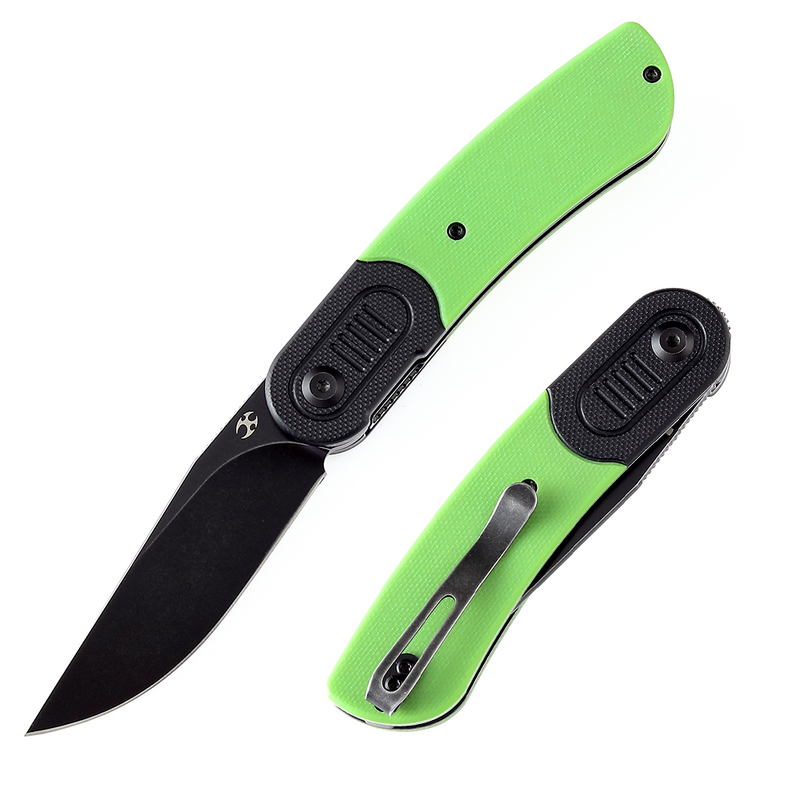 KANSEPT Reverie T2025B2 Black Stonewashed 154CM Blade Black and Green G10 Handle Design by Justin Lundquist