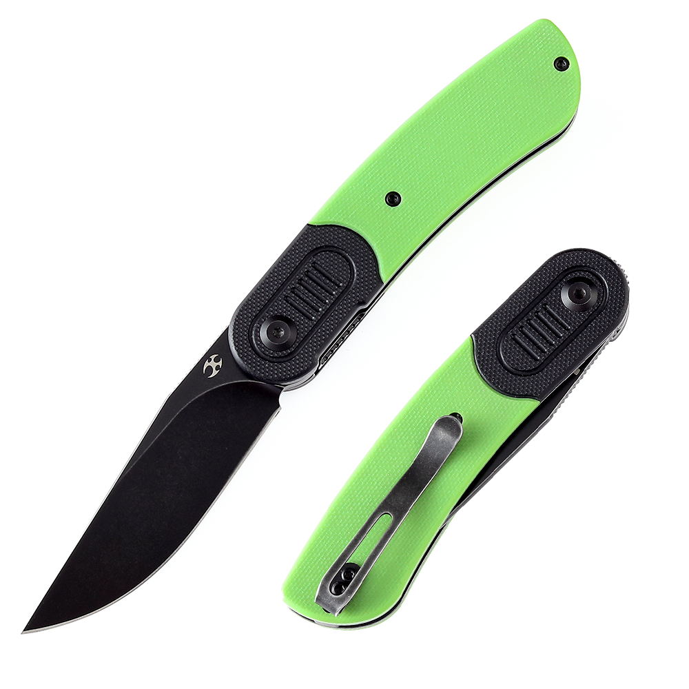 Reverie T2025B2 Black Stonewashed 154CM Blade Black and Green G10