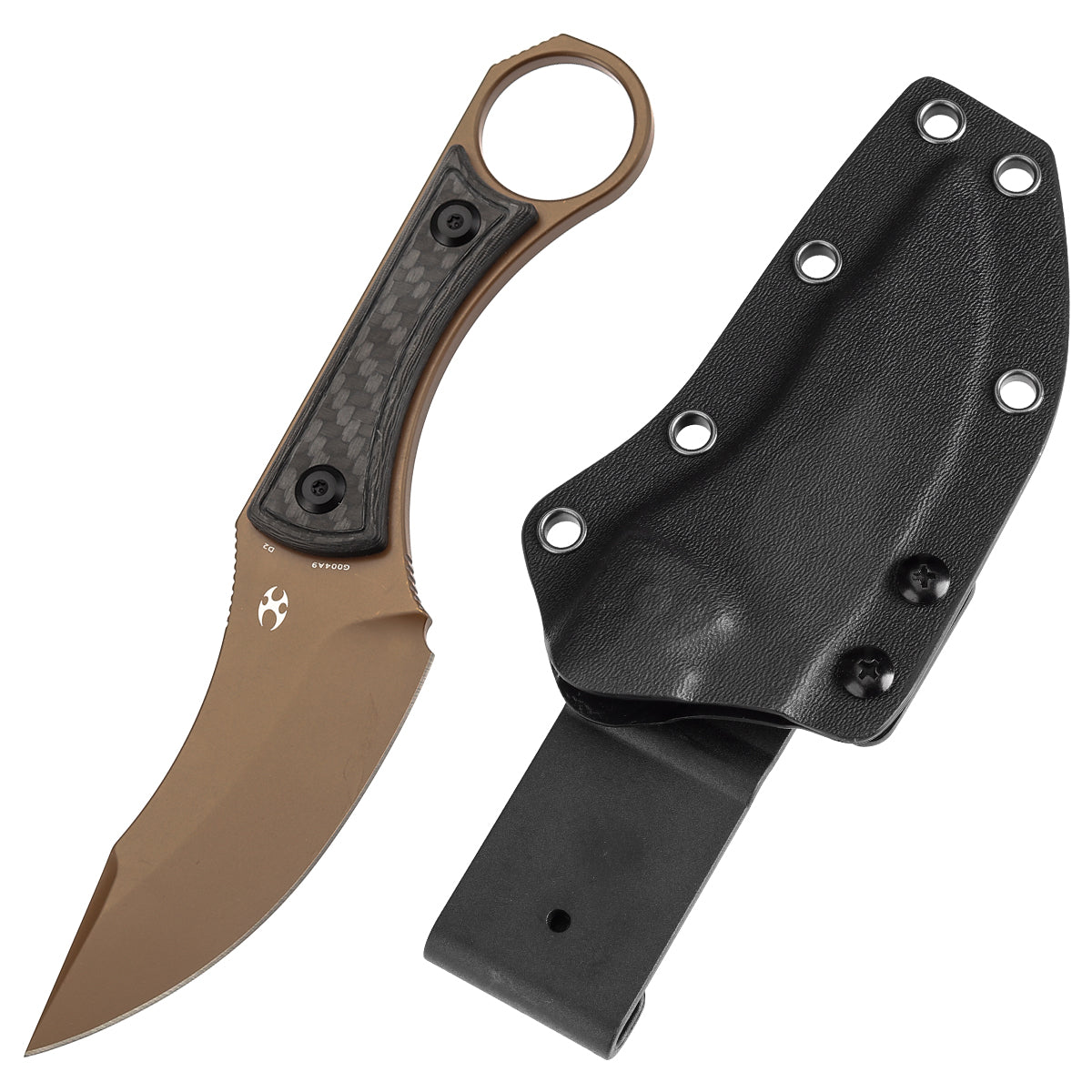 niko、ページ KANSEPT Niko Fixed Knife Twill Carbon Fiber Handle (3.54''Rose
