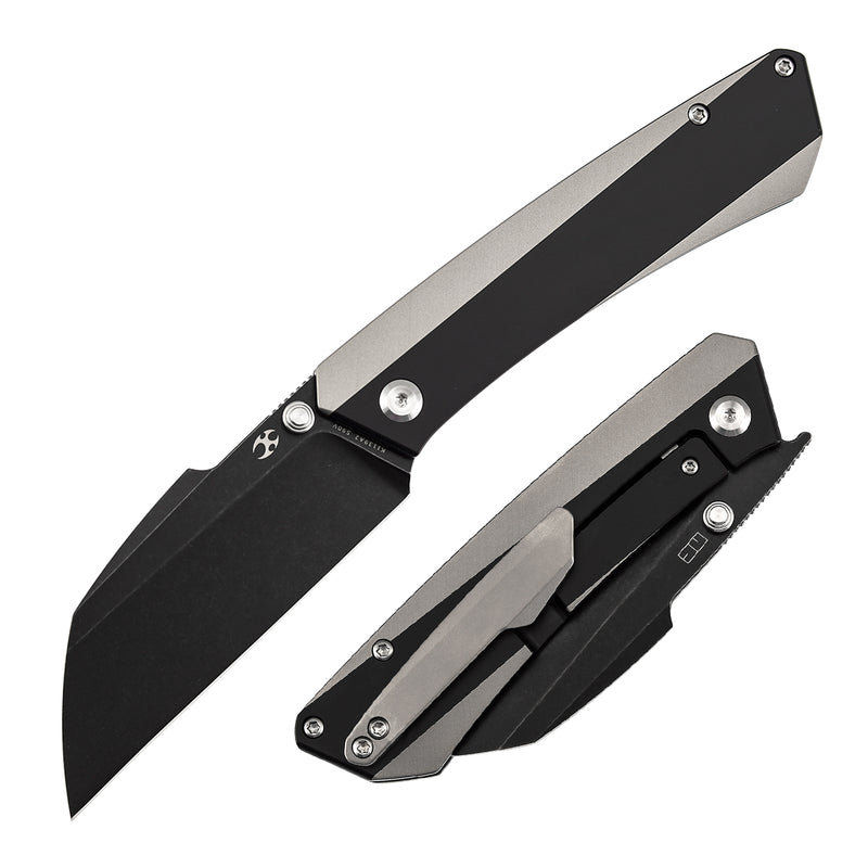 KANSEPT Contra | Thumb Stubs | Black and Plain Titanium | 3.25" Blackwash S90V | Nathan Contra Design | K1139A2