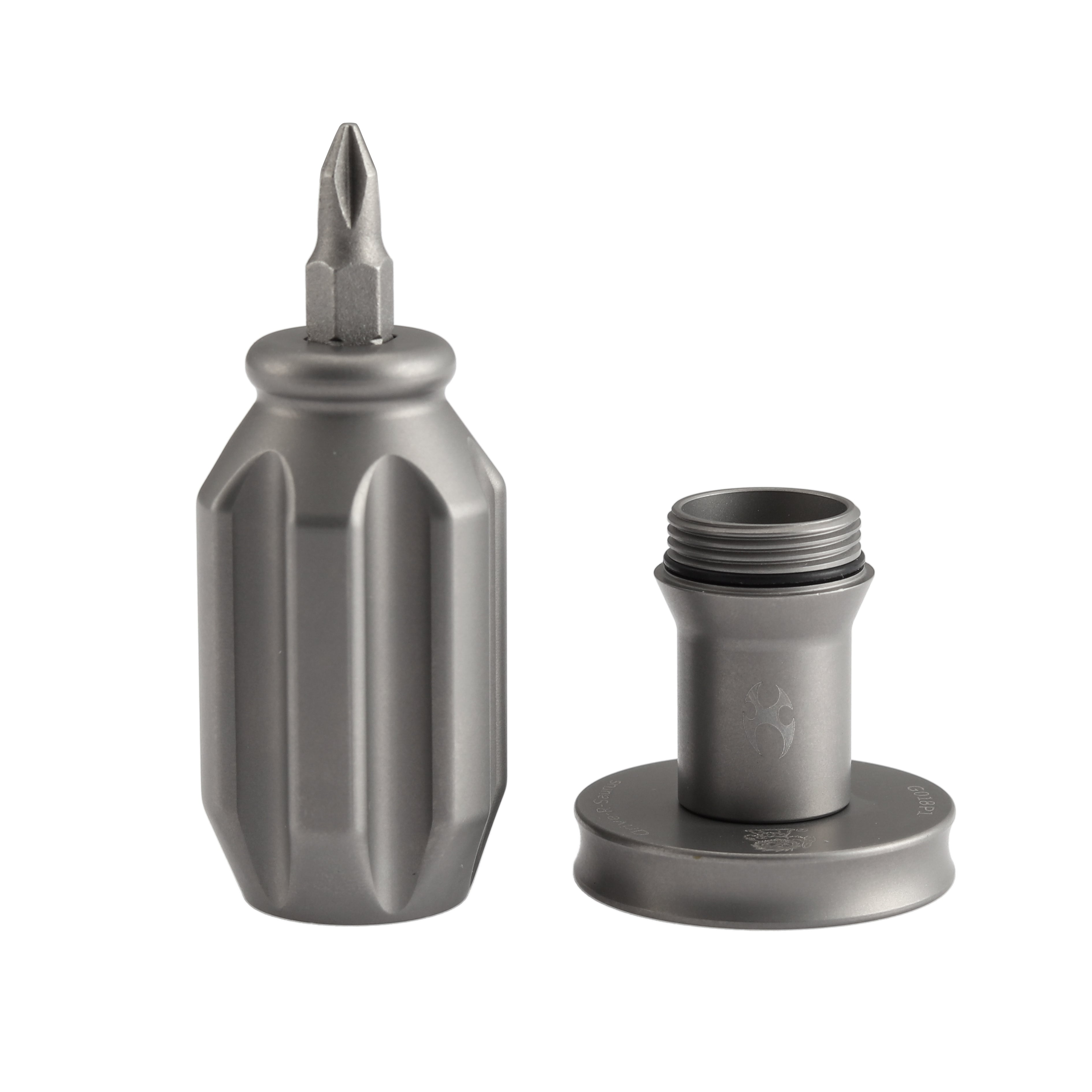 Kansept EDC Bit Driver Drive-R-Saurus G018P1 –Beadblasted Titanium