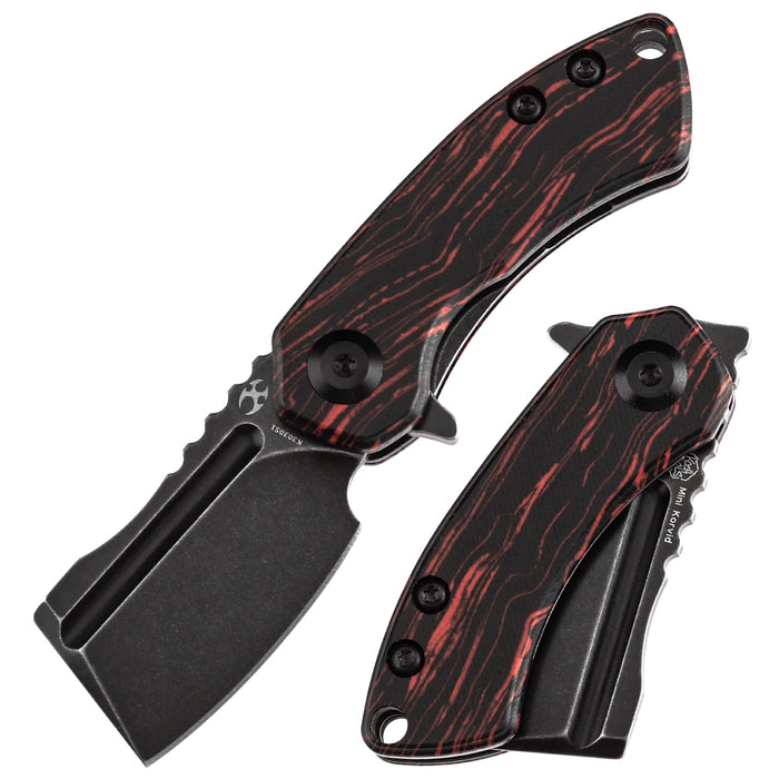 KANSEPT Mini Korvid Flipper Knife Red and Black G-mascus(1.45'' CPM S35VN Blade) Koch Tools Design-K3030S1