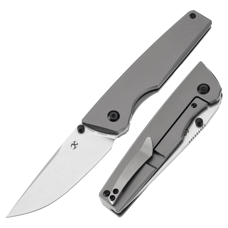 KANSEPT Chimera Thumb Stub Gray Anodized Titanium Handle (3.15" CPM S35VN Blade) with Matsey Design-K1096A4