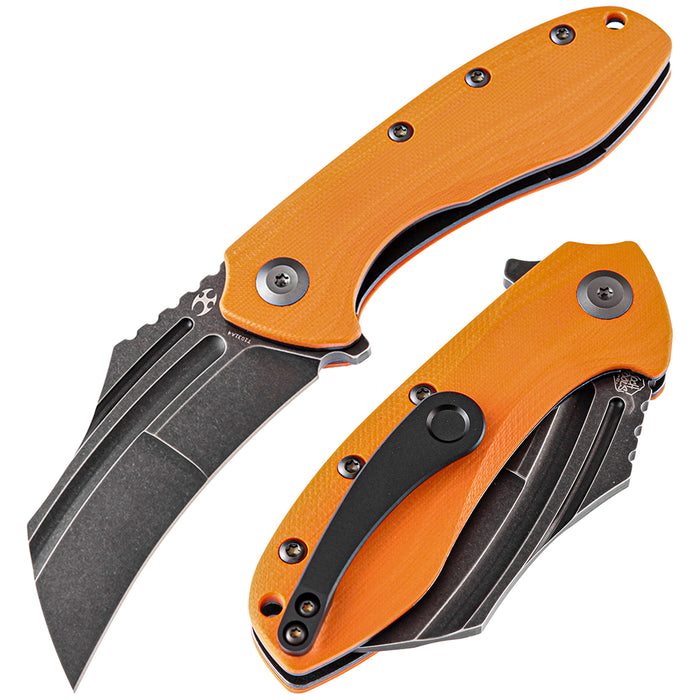 KTC3 T1031A4 Black TiCn Coated 154CM Blade Orange G10 Handle with Koch Tools Design