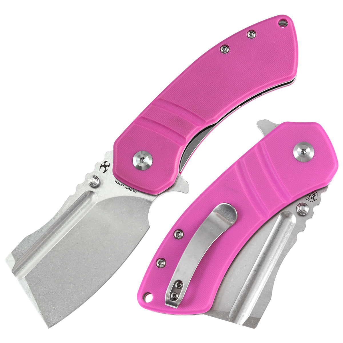 KANSEPT M+ Korvid Thumb Studs/Flipper Knife Pink G10 Handle (3.07