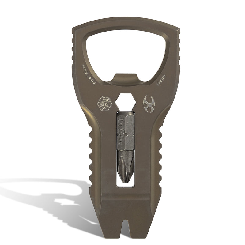 PryOfSorts Titanium EDC Multi-Tool | Pry Bar, Bottle Opener & Magnetic Bit Driver | Bronze Anodized | Designed by Koch Tools-C010A4