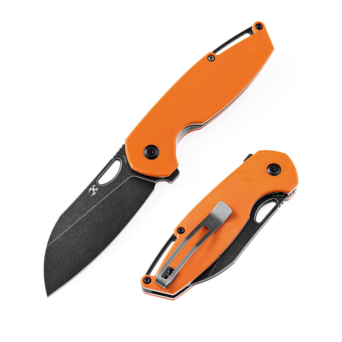 KANSEPT Model 6 Flipper/Thumb Hole Knife Orange G10 Handle (3.1
