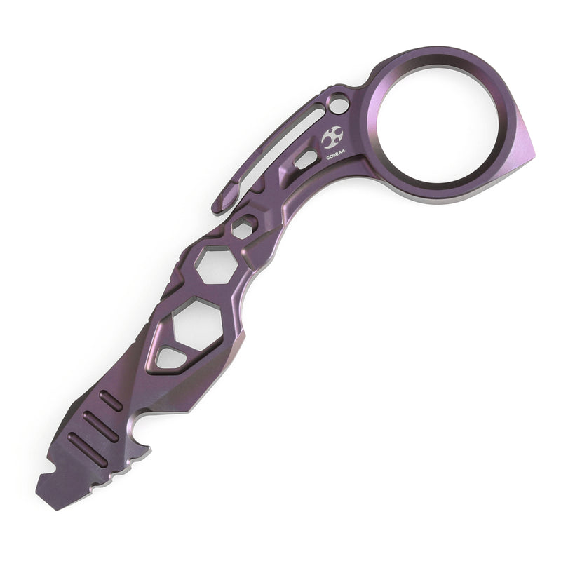 Kansept EDC Tool PryMate G008A4 Purple Anodized Titanium Multifucntional Tool Designed by Sebastian Irawan