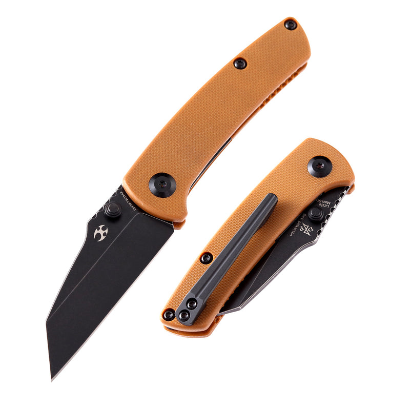 KANSEPT Little Main Street Thumb Studs Knife Brown G10 Handle (2.26'' 154CM Blade) Dirk Pinkerton Design -T2015A8