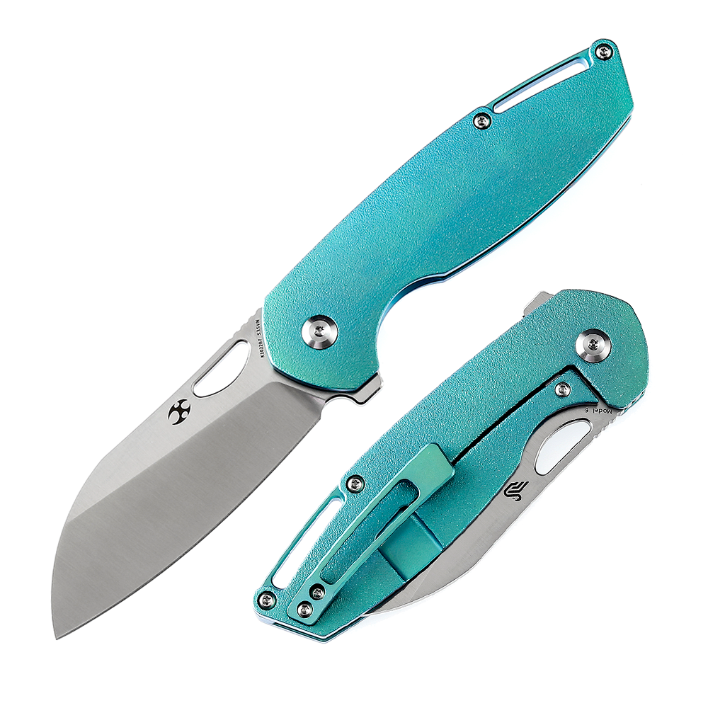 Model 6 K1022B7 Satin CPM-S35VN Blade Green Anodized Orange Peel