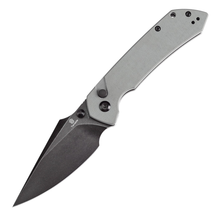 Estimated Released in November Fenrir Button Lock Knife Twill Grey G10 Handle (3.44''14C28N Blade) Greg Schob Design - T1034F5
