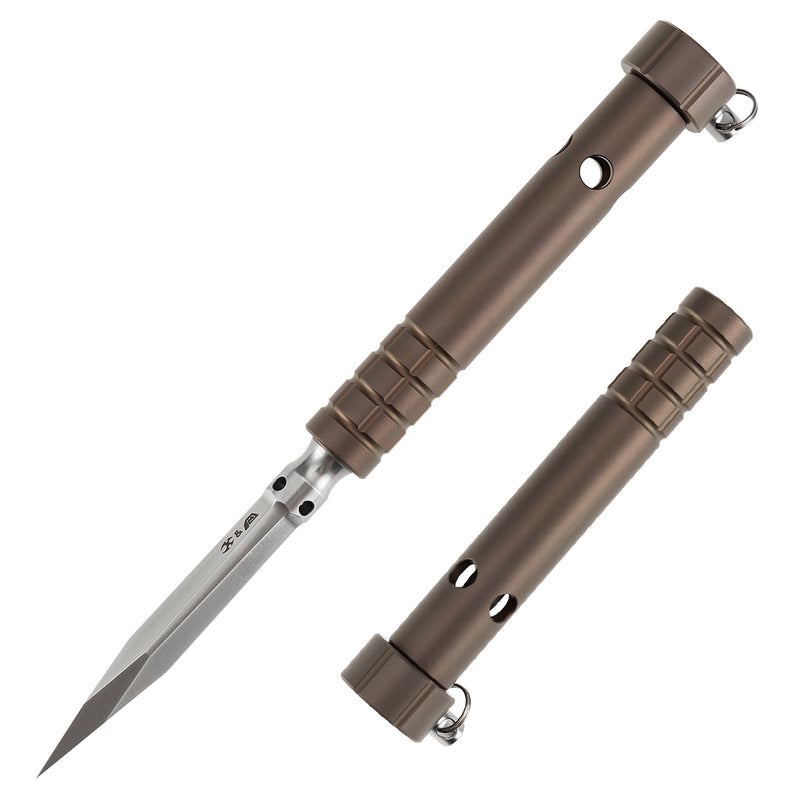 Kansept EDC Tool Stiletto G005A9 5CR13 Blade & Bronze Anodized Titanium Handle Designed by Marco Panella