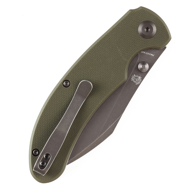 KANSEPT Nesstreet Thumb Stub Knife Olive Green G10 Handle (3.58''154CM Blade) Karambit Maker-T1039A3