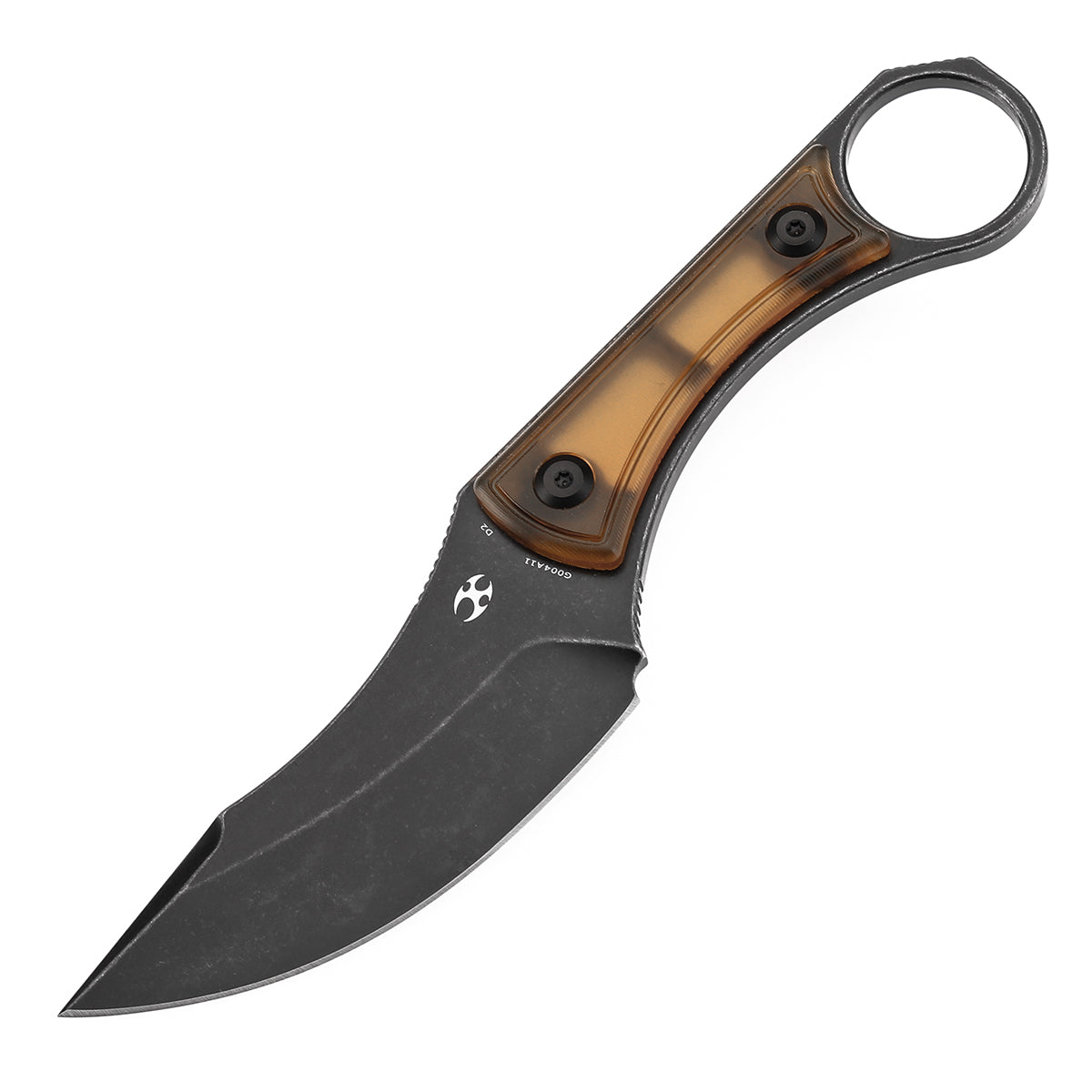 KANSEPT Niko Fixed Knife Amber PEI Handle (3.54'' Blackwash D2