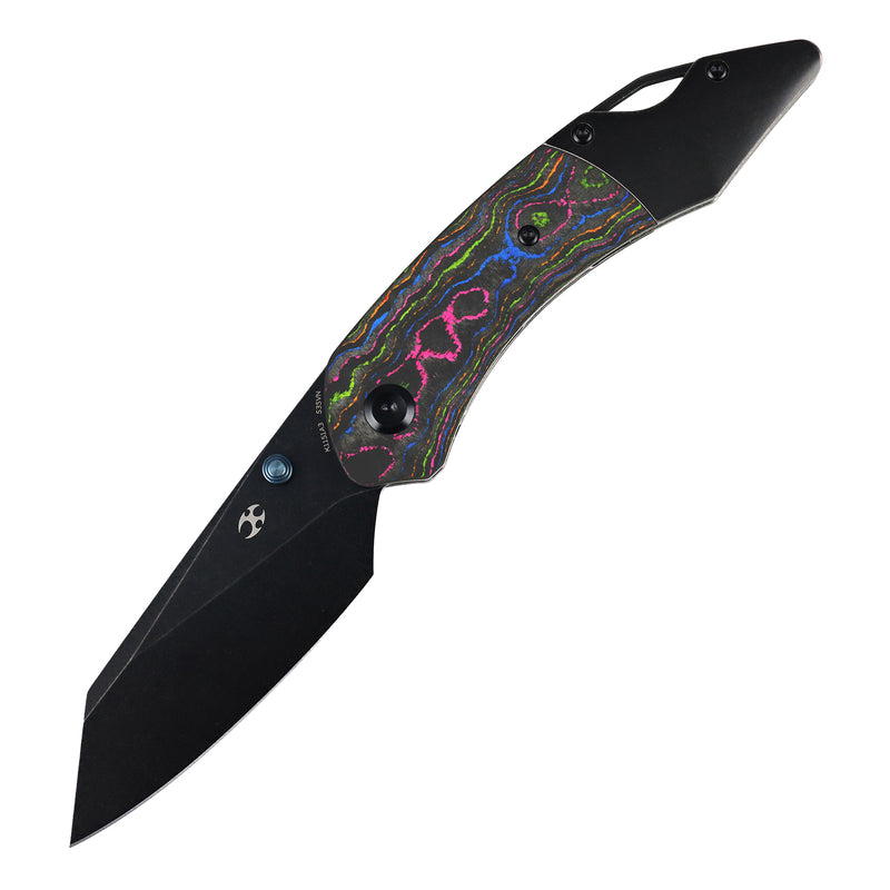 K9 | Bolster Liner Lock | 80S Camo Carbon & Balckwash Titanium | 3.63" CPM S35VN | Keanison Knives Design | K1151A3
