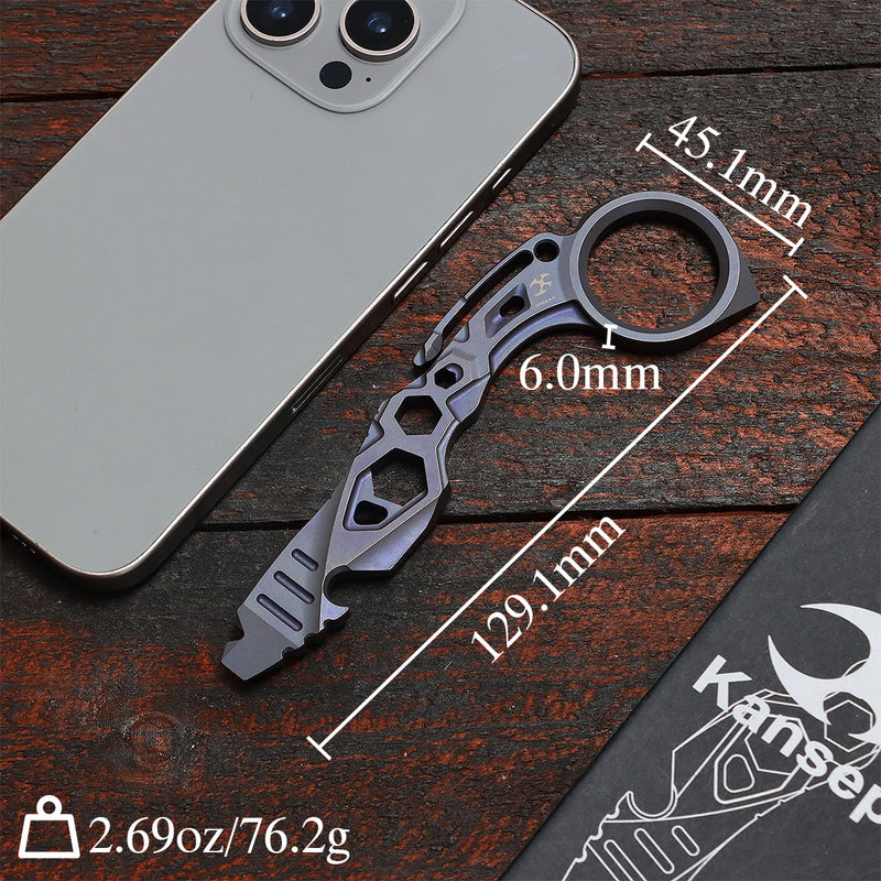 Kansept EDC Tool PryMate G008A4 Purple Anodized Titanium Multifucntional Tool Designed by Sebastian Irawan