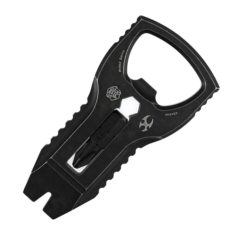Kansept EDC PryofSorts C010A2 EDC Multi-Tool | Blackwash Titanium | Bottle Opener, Pry Bar & Screwdriver | Designed by Koch Tools