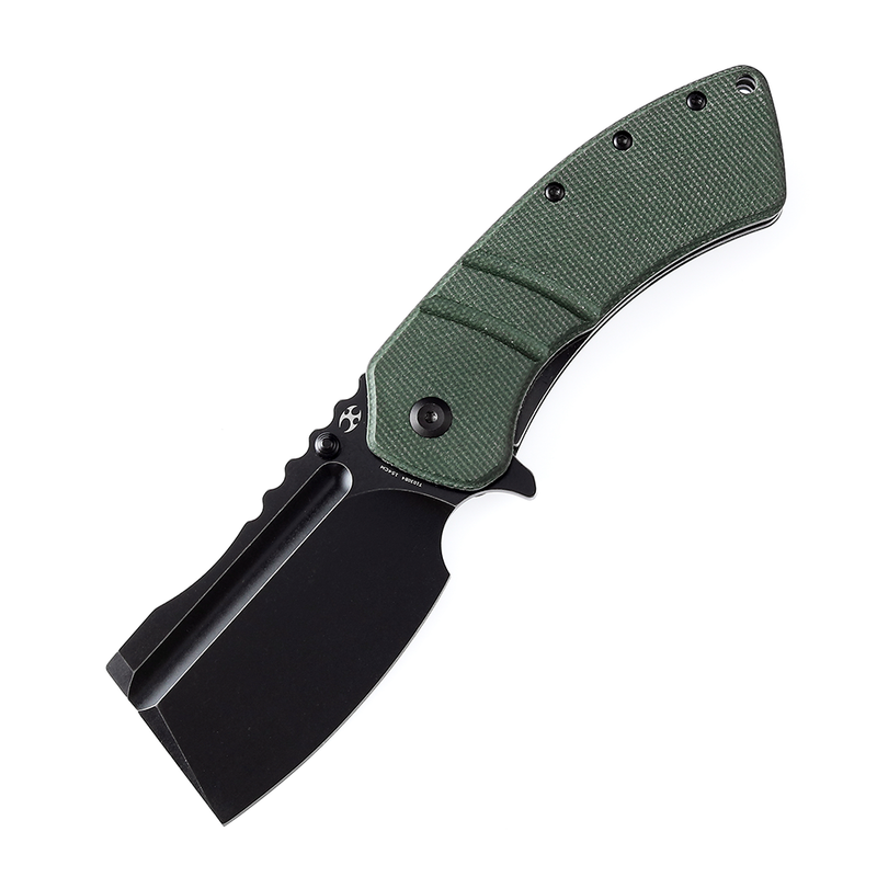 KANSEPT XL Korvid Black Stonewashed 154CM Blade Green Micarta Handle Designed by Koch Tools-T1030B4