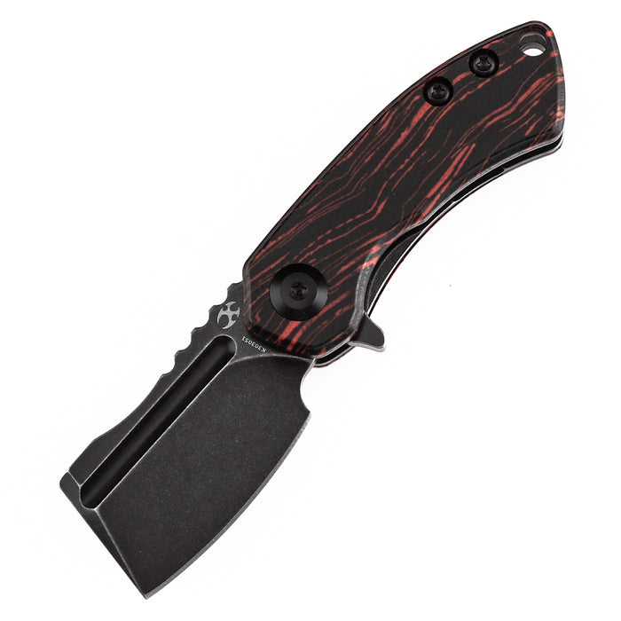 KANSEPT Mini Korvid Flipper Knife Red and Black G-mascus(1.45'' CPM S35VN Blade) Koch Tools Design-K3030S1