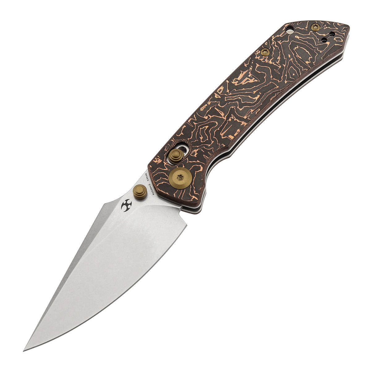 KANSEPT Fenrir Crossbar Lock Knife Copper Carbon Fiber Handle