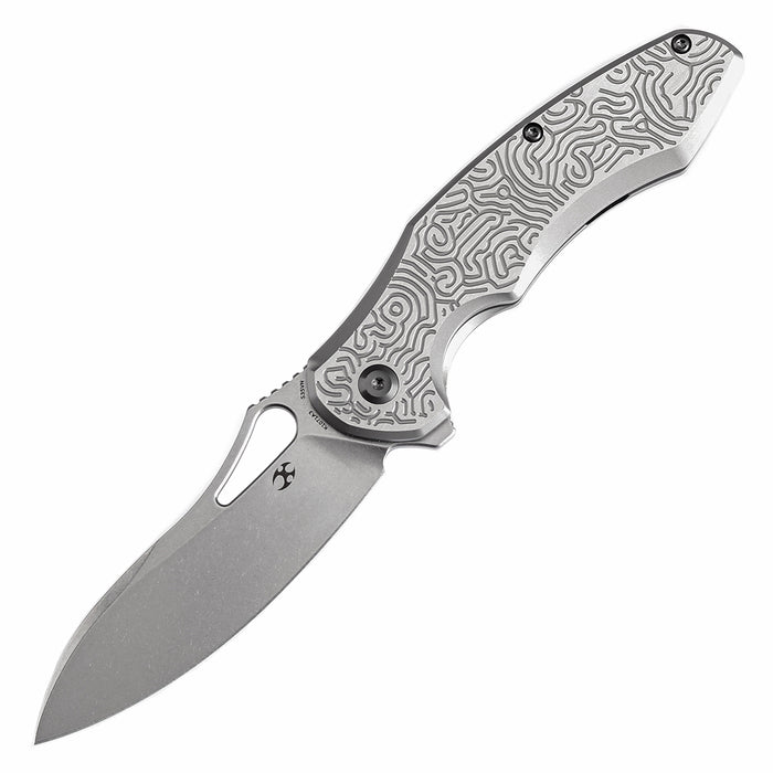 KANSEPT Echis Thumb Hole Textured beadblasted Titanium Handle (3.45''CPM S35VN Blade ) Djinn Design -K1071A3