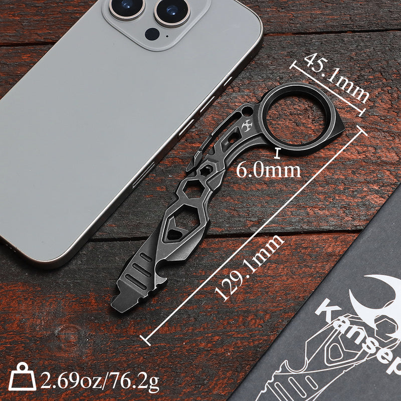 Kansept EDC Tool PryMate G008A2 Blackwash Titanium Multifucntional Tool Designed by Sebastian Irawan