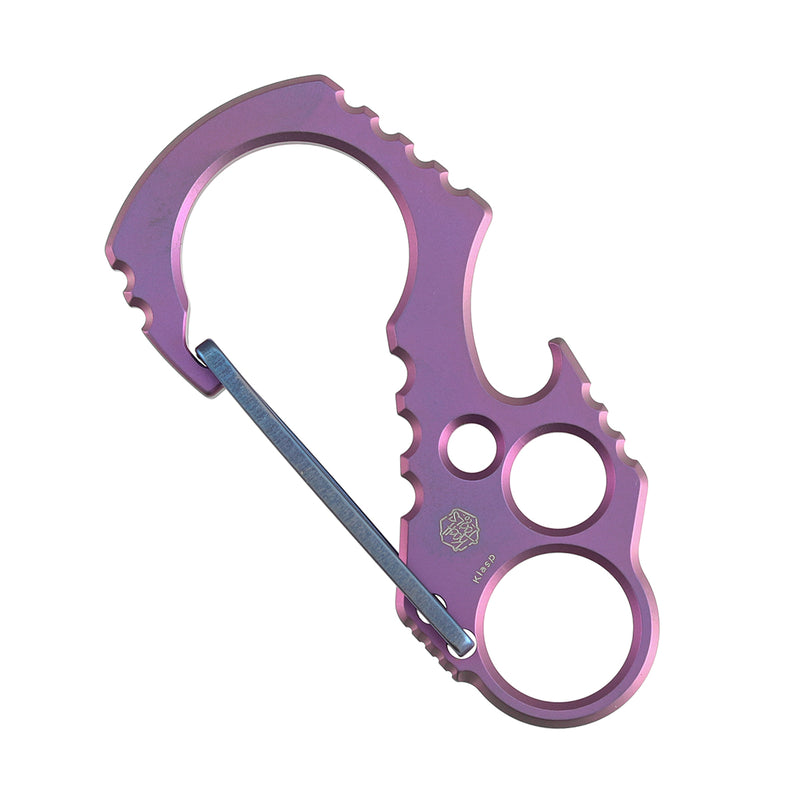 Kansept EDC Tools Carabiner C011A3 Titanium EDC Keychain Clip Purple Anodized Titanium with Blue Anodized Lock Koch Tools Designed