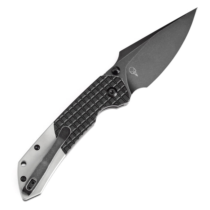 Estimated Released in November
- Fenrir Button Lock Knife Black Anodized Aluminium+Plain Aluminium Handle (3.44''14C28N Blade) Greg Schob Design - T1034S2