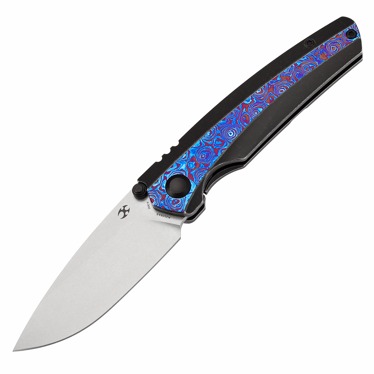 KANSEPT Thumb Stub Raven Blackwash Titanium wtih Timascus Handle