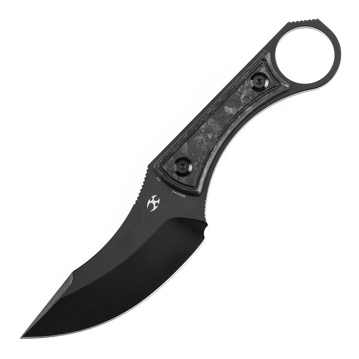 KANSEPT Niko Fixed Knife Shred Carbon Fiber Handle (3.54''D2 Blade ) with Sheath Marco Knives Design -G004A1