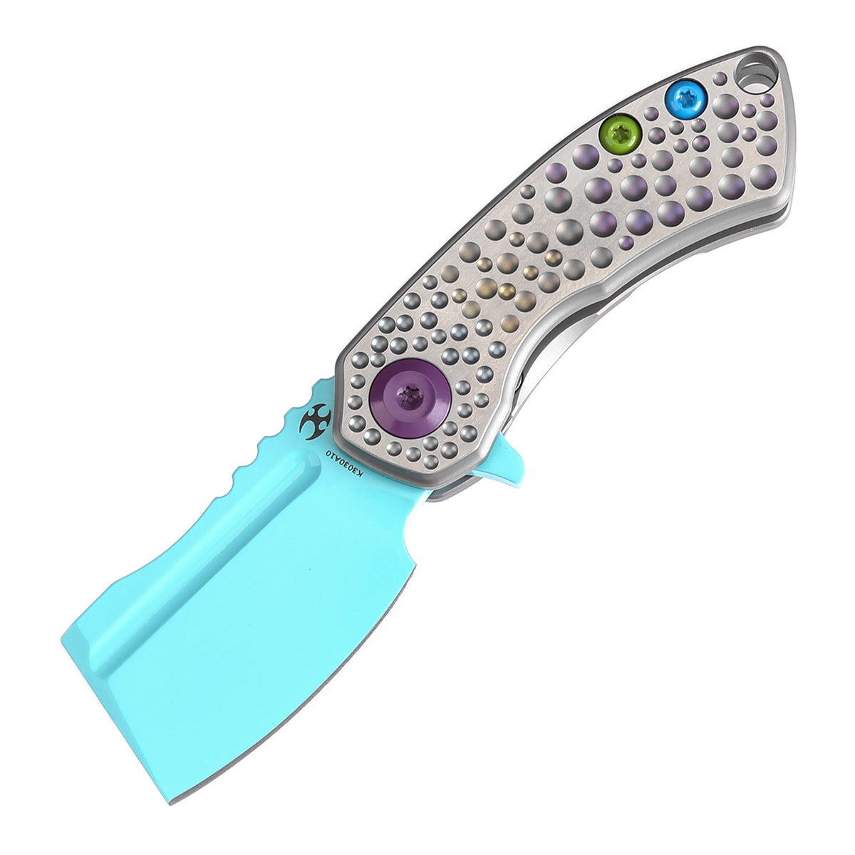 KANSEPT Mini Korvid Flipper knife Gradient Titanium Handle With