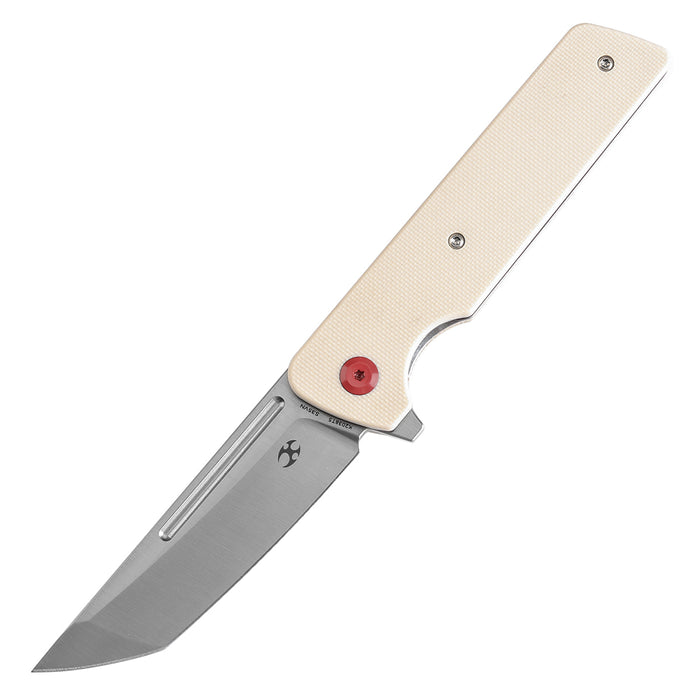 KANSEPT Anomaly Flipper Knife Ivory G10 Handle (3.14''CPM S35VN Blade) Dirk Pinkerton-K2038T5