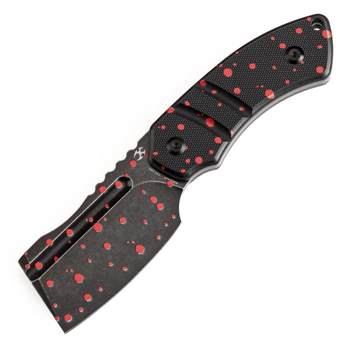 KANSEPT Korvid S Fixed Blade Black G10 with Zombie Blood Print+ Kydex Sheath Handle (2.9" 14C28N Blade) Koch Tools -G2030A10