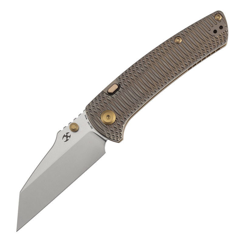 Kansept Main Street | Top Liner Lock | Bronze Anodized Titanium with Putter Pattern | 3.36" M390 Blade | K1015H6