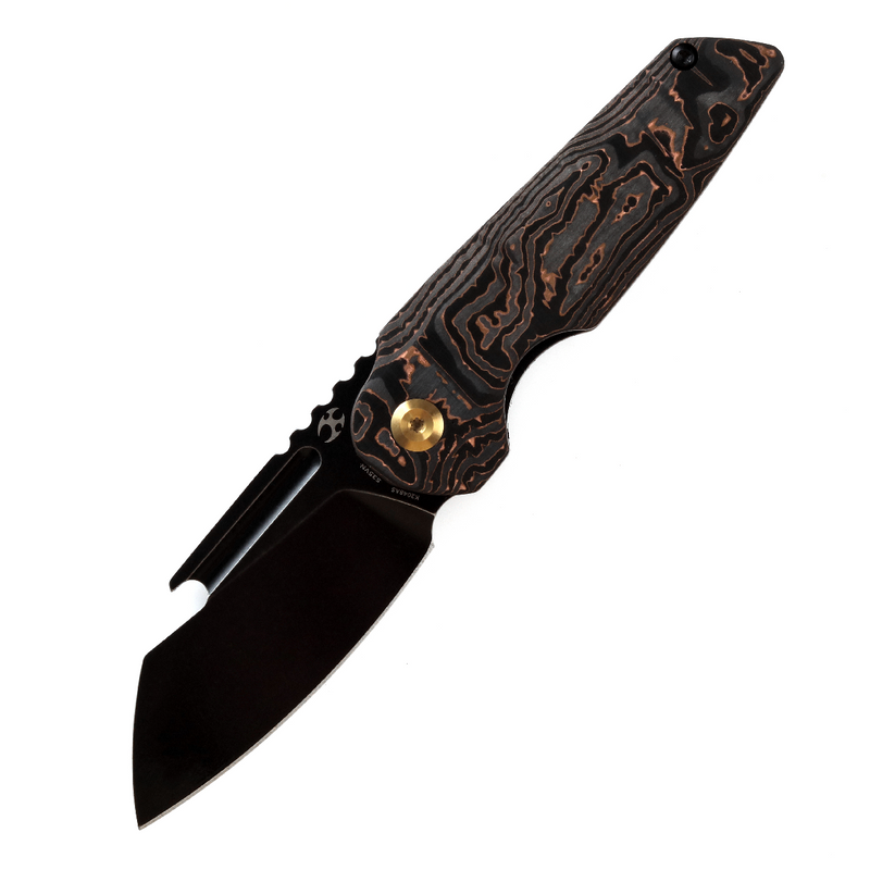 KANSEPT Rafe Flipper Knife Copper Carbon Fiber Handle (2.6''  CPM-S35VN Blade)4T5 Design -K2048A5