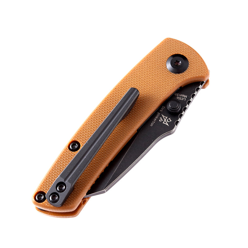 KANSEPT Little Main Street Thumb Studs Knife Brown G10 Handle (2.26'' 154CM Blade) Dirk Pinkerton Design -T2015A8