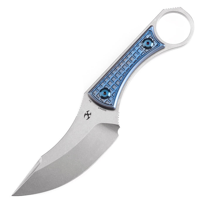 KANSEPT Niko Fixed Knife Blue Anodized Titanium Handle (3.54''D2 Blade ) with Sheath Marco Knives Design -G004A4