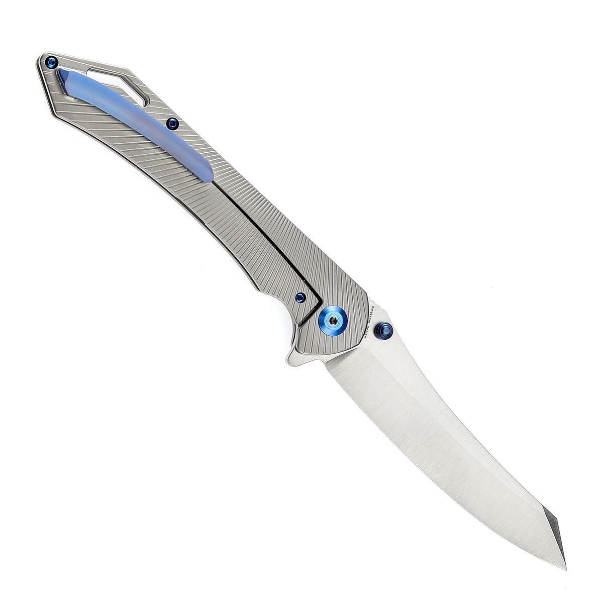 KANSEPT Colibri Tech Flipper/Thumb Hole Knife Plain Titanium