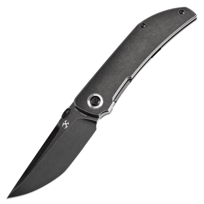 KANSEPT Tarkin Frame Lock Knife Blackwash Titanium Handle (3.36'' CPM20CV Blade) Matthew Christensen Design - K1078A2