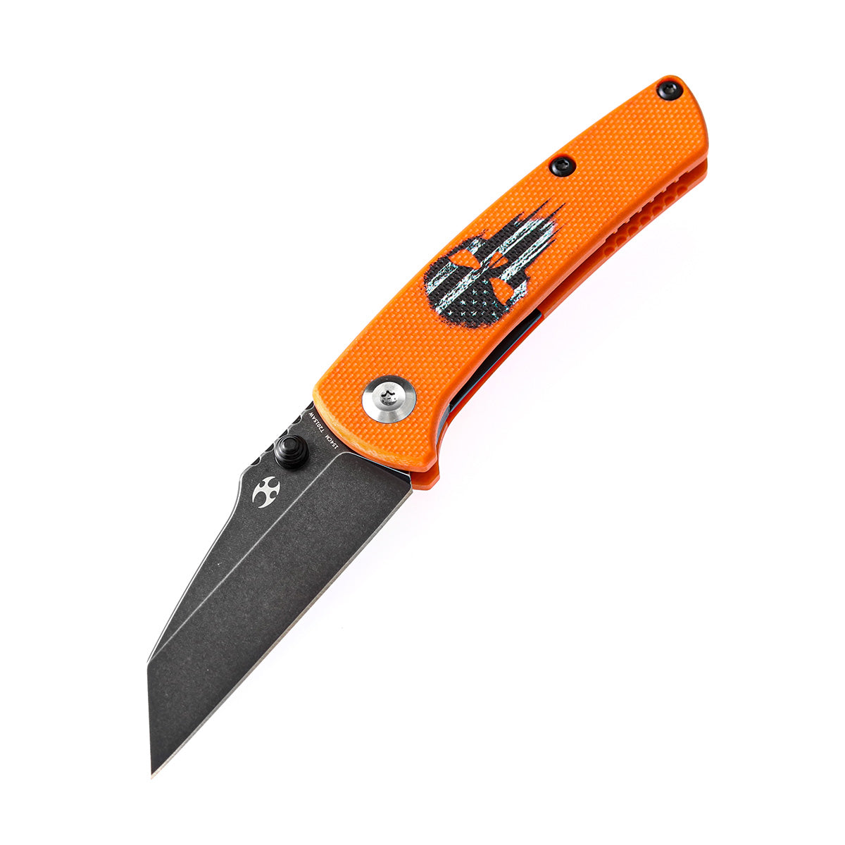 KANSEPT Little Main Street Thumb Studs Knife Orange G10 with Skull