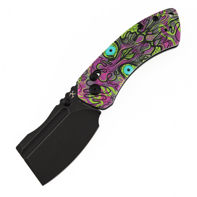 Kansept Korvid V | Crossbar Lock | Jade G10 with Purple Undead Print | 2.91" Blackwash D2 Blade | Koch Tools Designed | TE2030V5