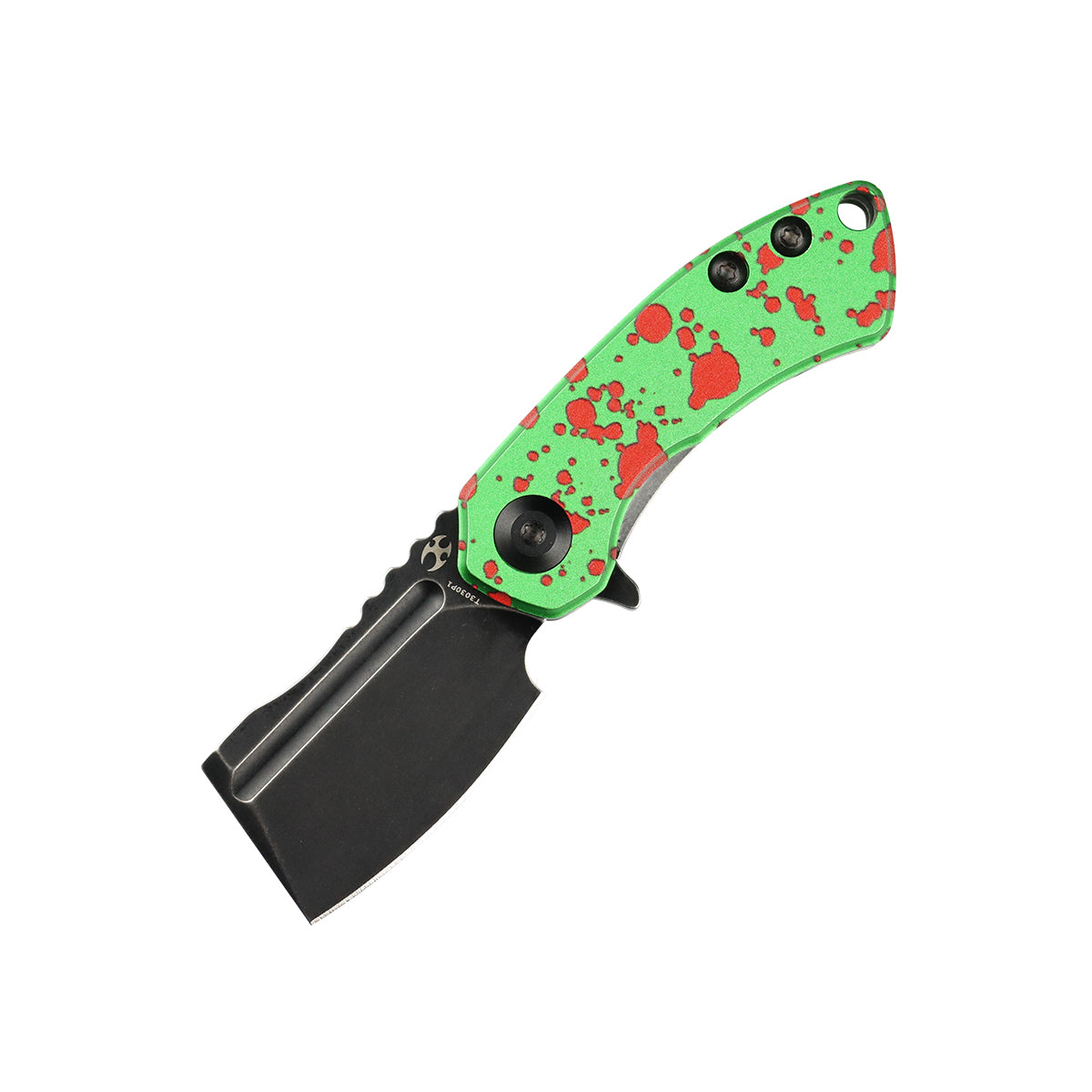 KANSEPT Mini Korvid Flipper Knife Zombie Green Anodized Aluminum