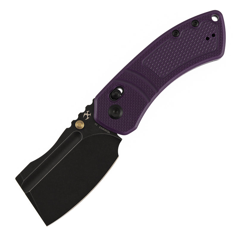 Kansept Korvid V | Crossbar Lock | Purple G10 with Diamond Pattern | 2.91" Blackwash D2 Blade | Koch Tools Designed | TE2030V3