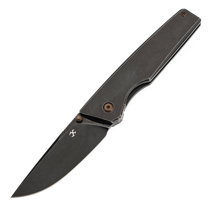 KANSEPT Chimera Thumb Stub Blackwash Titanium Handle (3.15" CPM S35VN Blade) with Matsey Design-K1096A3